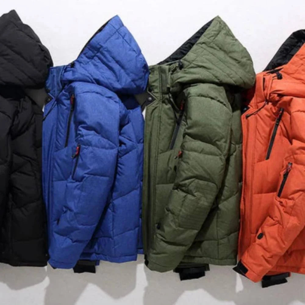 Jacket Duck Down Insulated Polyester Shell Removable Hood