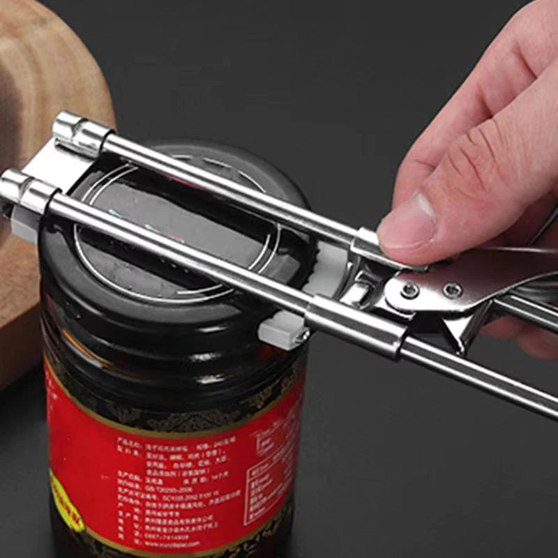 Jar Opener Adjustable Stainless Steel Rubber Grip For Lids 1–4 Inches
