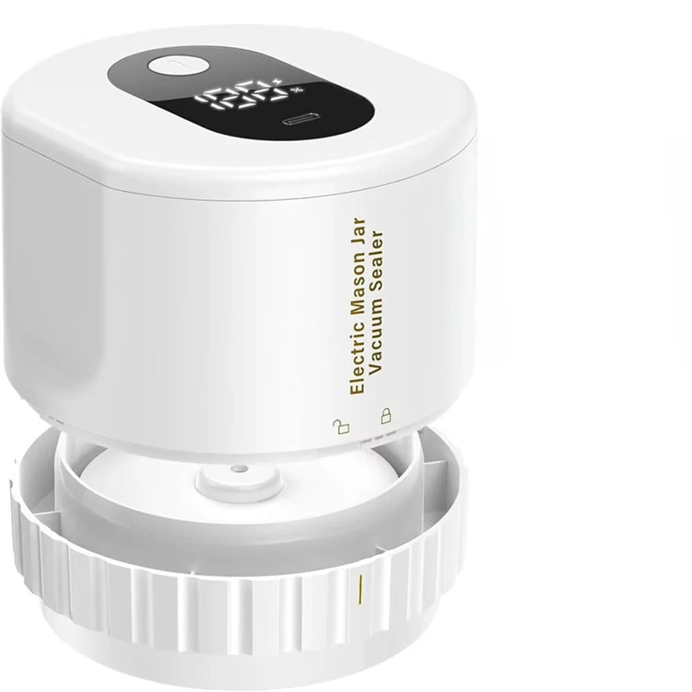 Jar Vacuum Sealer Cordless Rechargeable Automatic One-Press Wide & Standard Caps