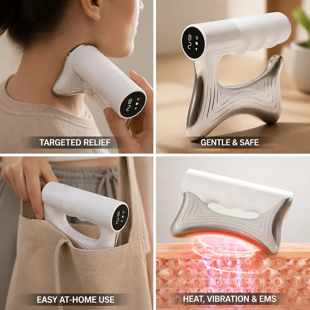 Jaw & Neck Massager Heat Vibration & EMS