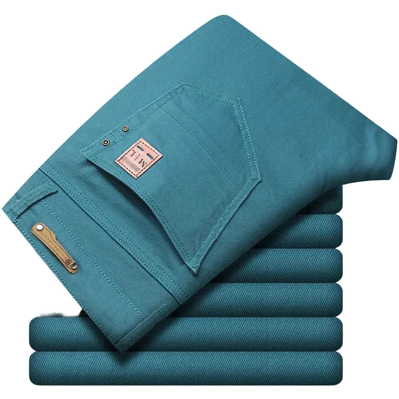Jeans Slim Fit Straight Leg Stretch Denim