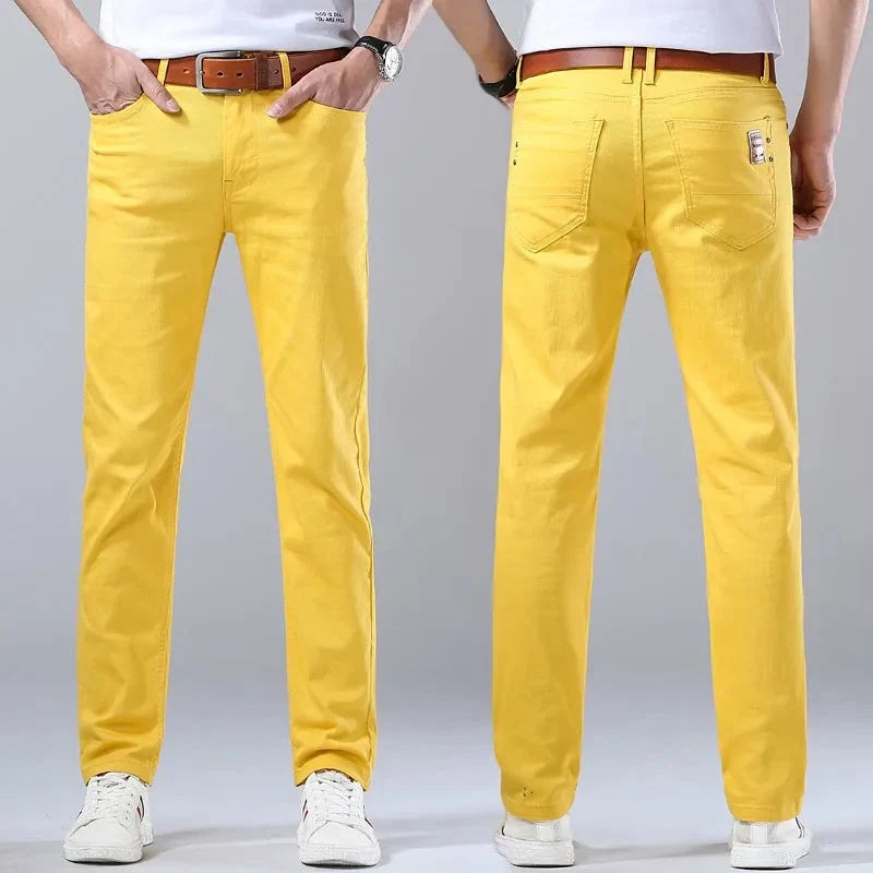 Jeans Slim Fit Straight Leg Stretch Denim