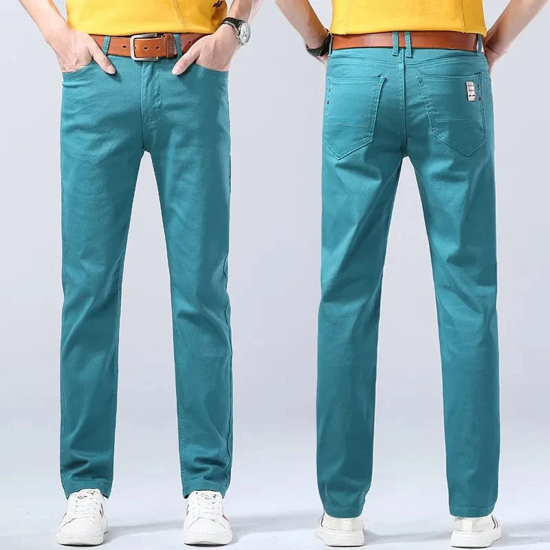 Jeans Slim Fit Straight Leg Stretch Denim