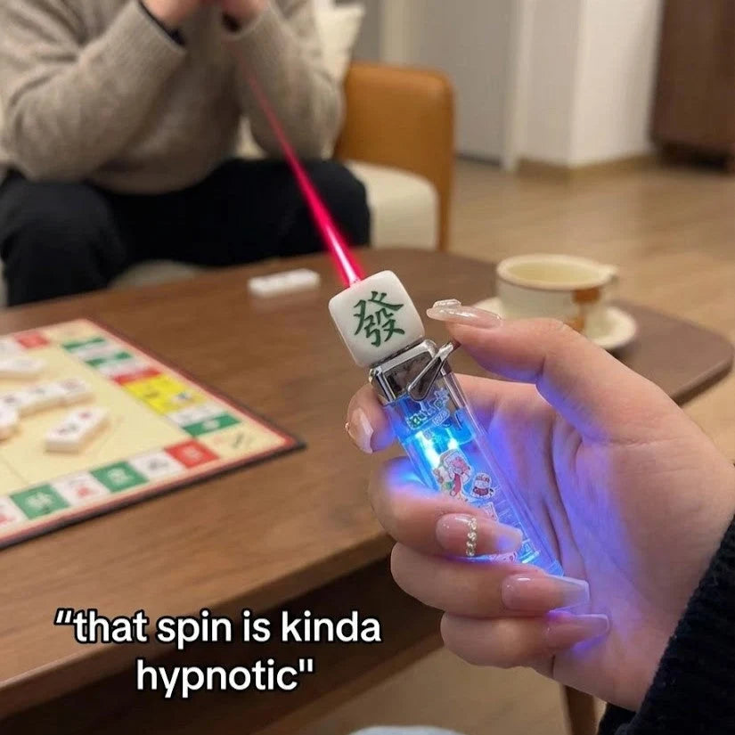 Jet Flame Lighter Wind-Resistant Metal LED-Lit Rotating Dice Head