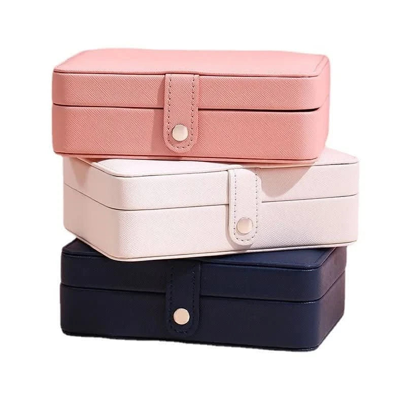 Jewelry Box Leather Magnetic Closure Ring & Earring Organizer
