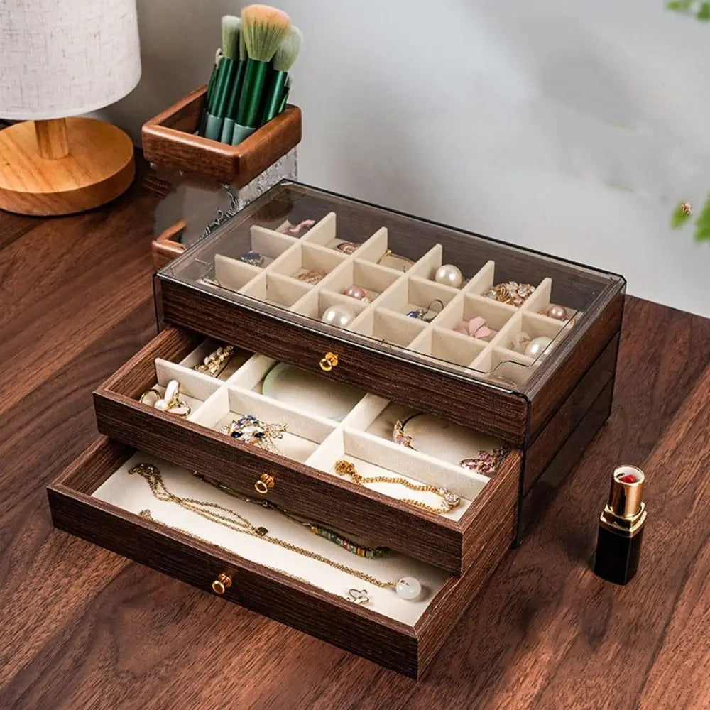 Jewelry Box Lined Drawers & Separate Compartments