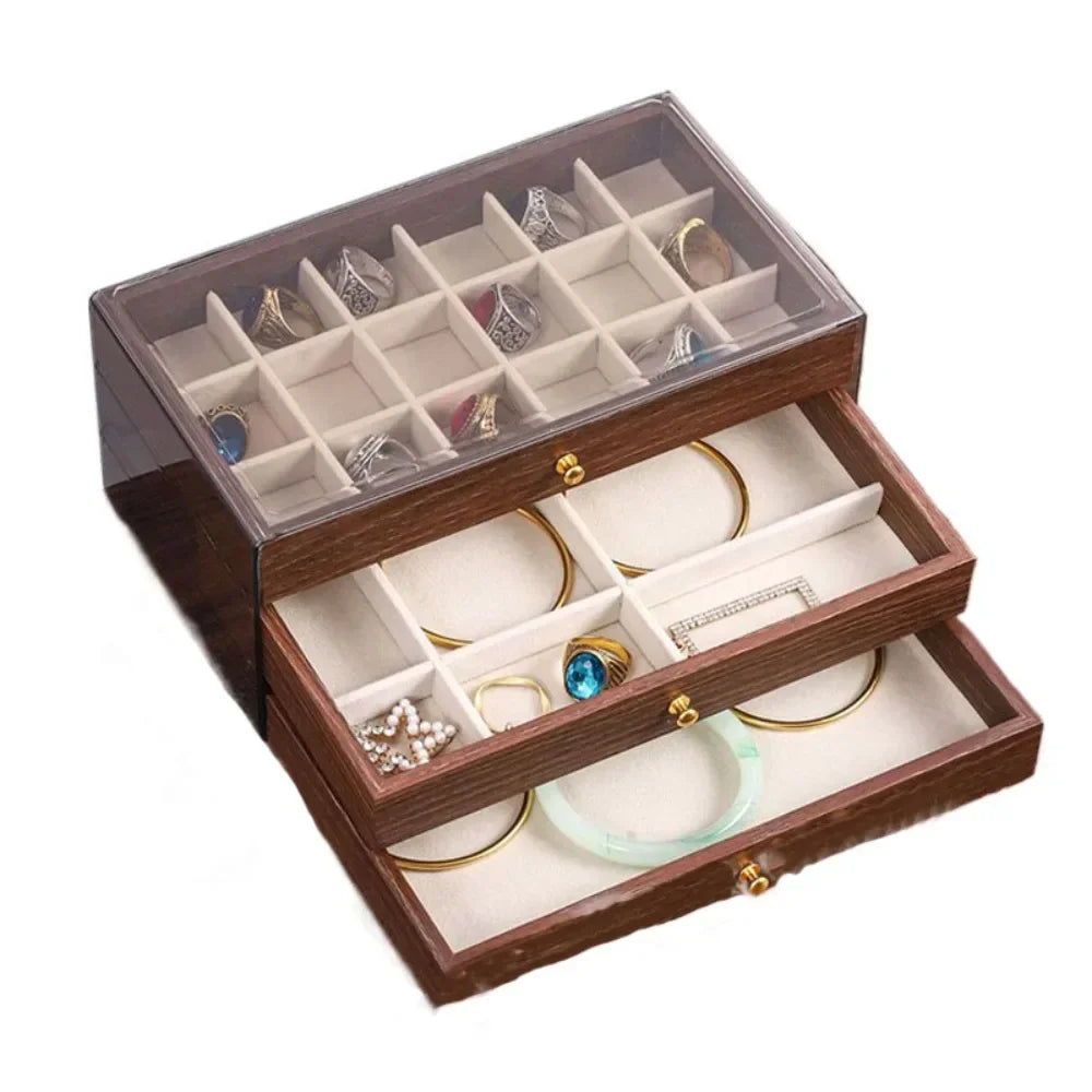 Jewelry Box Lined Drawers & Separate Compartments
