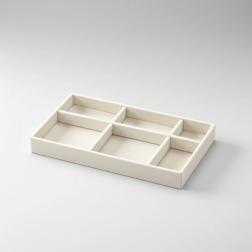 Jewelry Drawer Organizer Lined Compartments Tangle-Free Protection