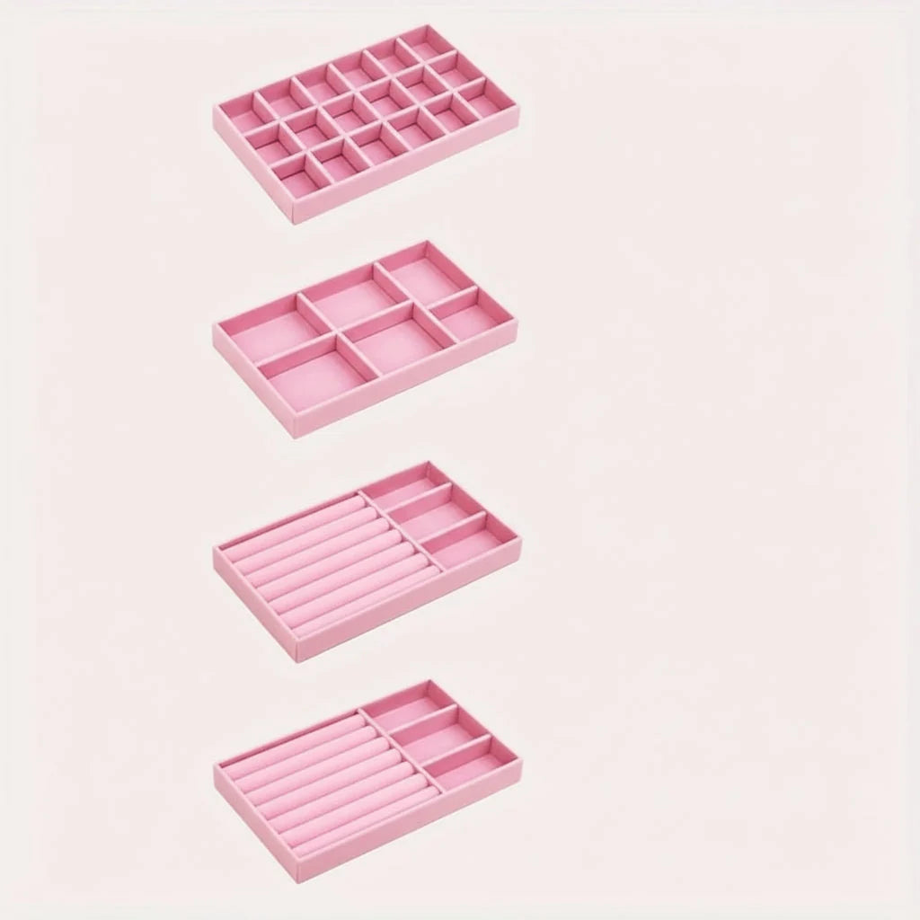 Jewelry Drawer Organizer Lined Compartments Tangle-Free Protection