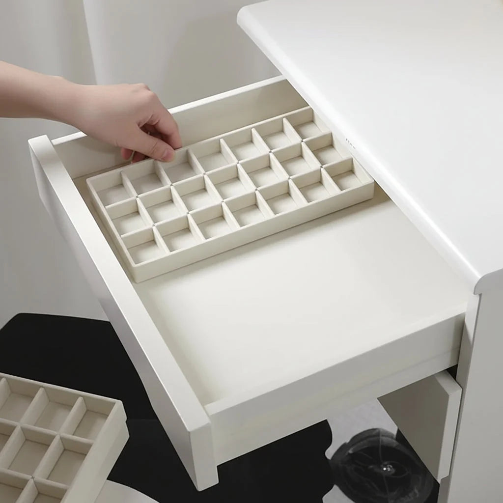 Jewelry Drawer Organizer Lined Compartments Tangle-Free Protection