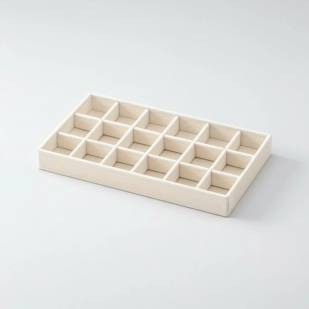 Jewelry Drawer Organizer Lined Compartments Tangle-Free Protection