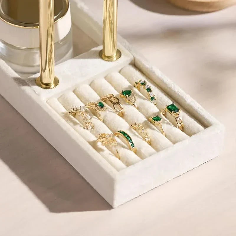 Jewelry Stand Metal Two-Tier Compact Organizer