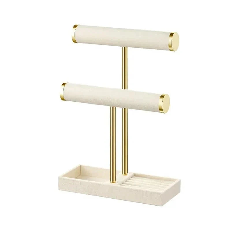 Jewelry Stand Metal Two-Tier Compact Organizer