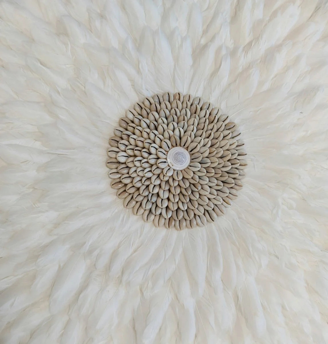Juju Hat Wall Decor Handcrafted Natural Feathers & Shells