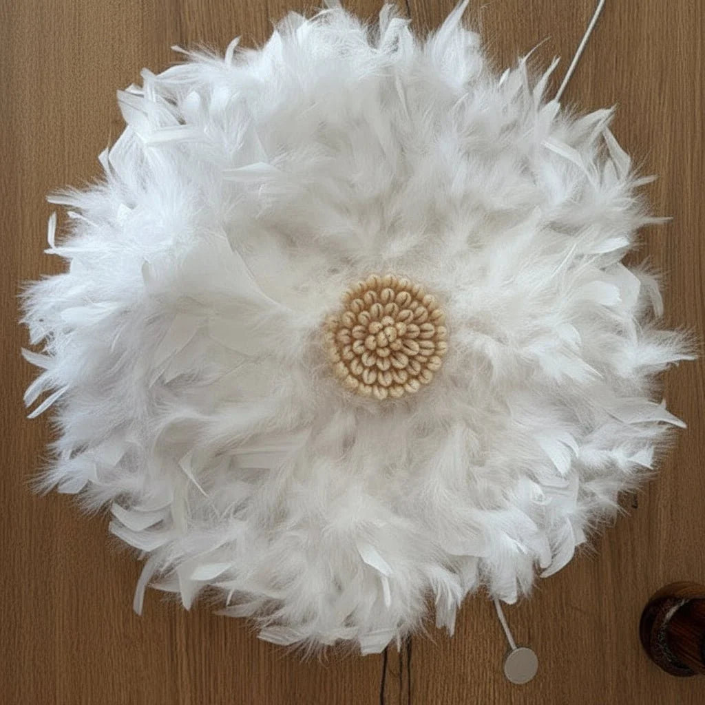 Juju Hat Wall Decor Handcrafted Natural Feathers & Shells