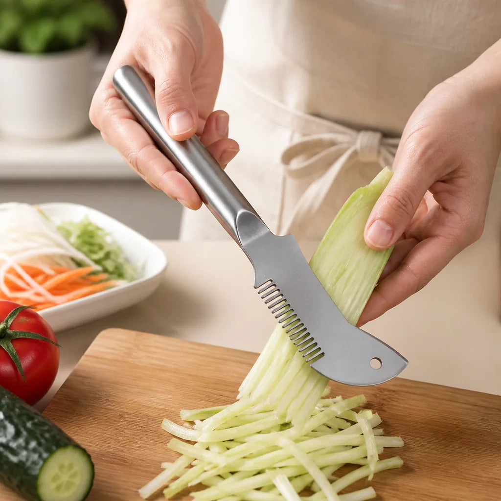 Julienne Peeler Stainless Steel Serrated Blade Ergonomic Handle