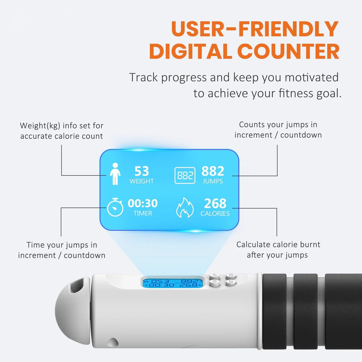 Jump Rope LED Display Calorie Counter