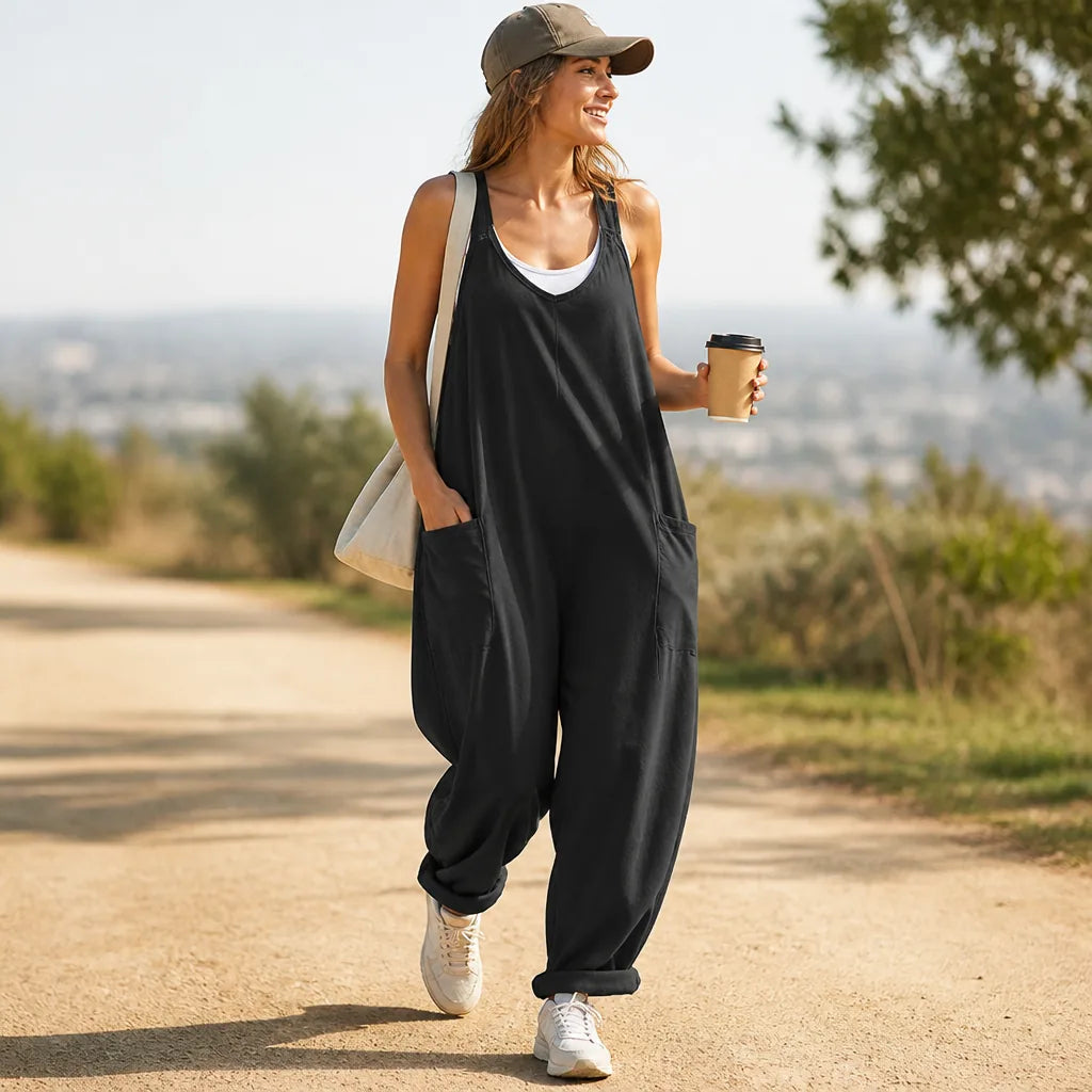 Jumpsuit Baggy Low Crotch Large Pockets