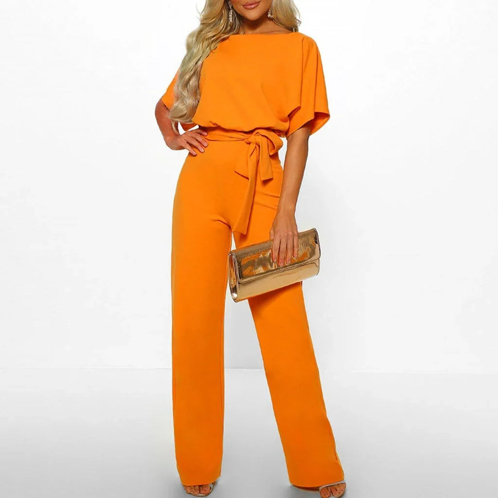 Jumpsuit Fitted Cotton Blend Wrinkle-Resistant Machine Washable