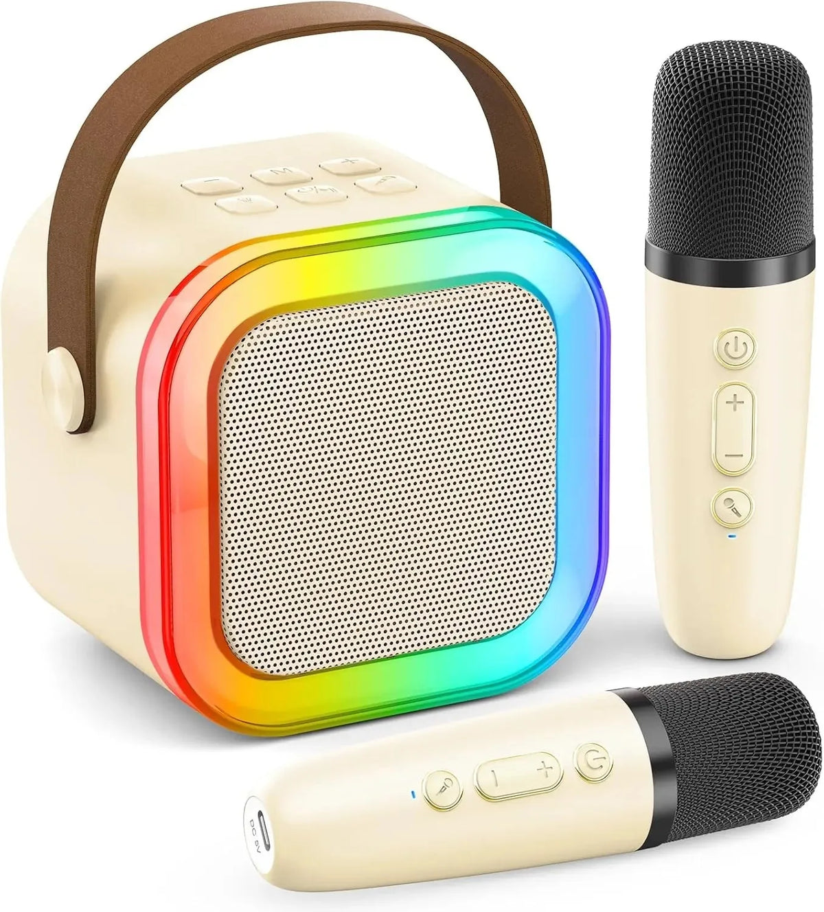 Karaoke Speaker Set Bluetooth 5.0 Dual Microphones Voice Effects