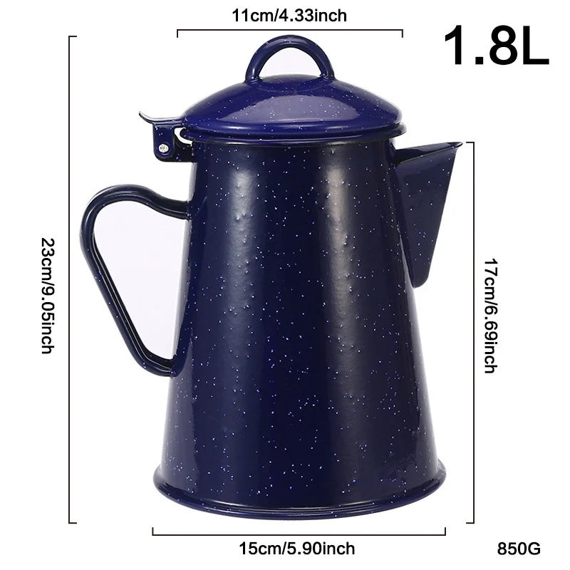 Kettle Enamel Stovetop Compatible Ergonomic Handle