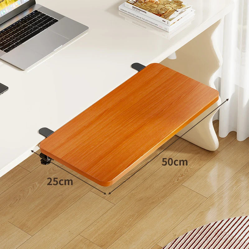 Keyboard Tray Bamboo Clamp-Mounted Pull-Out