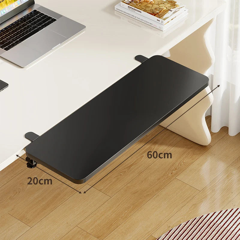 Keyboard Tray Bamboo Clamp-Mounted Pull-Out