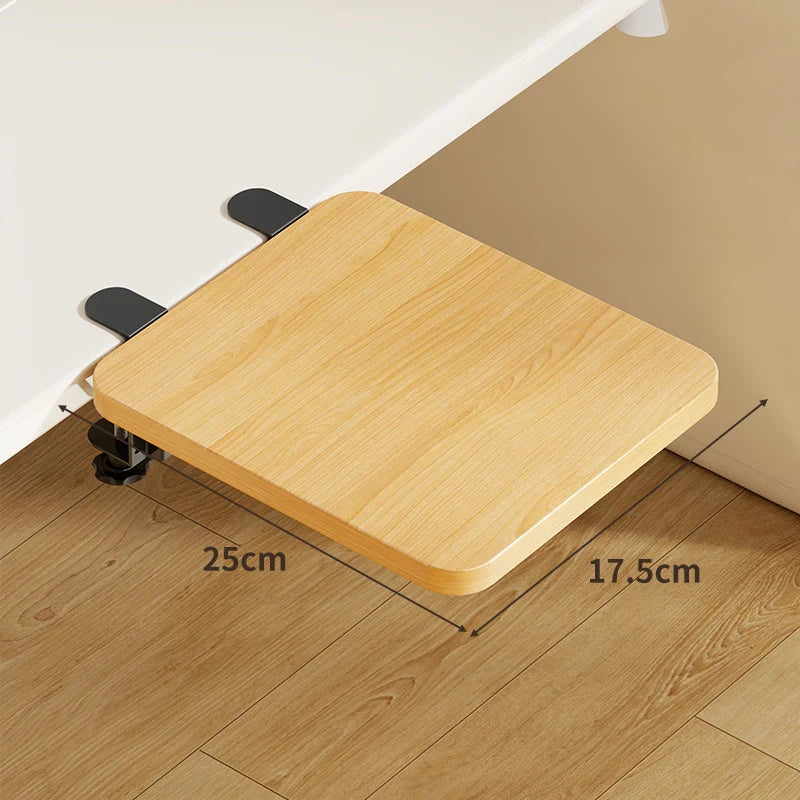 Keyboard Tray Bamboo Clamp-Mounted Pull-Out