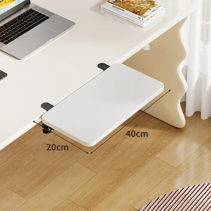 Keyboard Tray Bamboo Clamp-Mounted Pull-Out