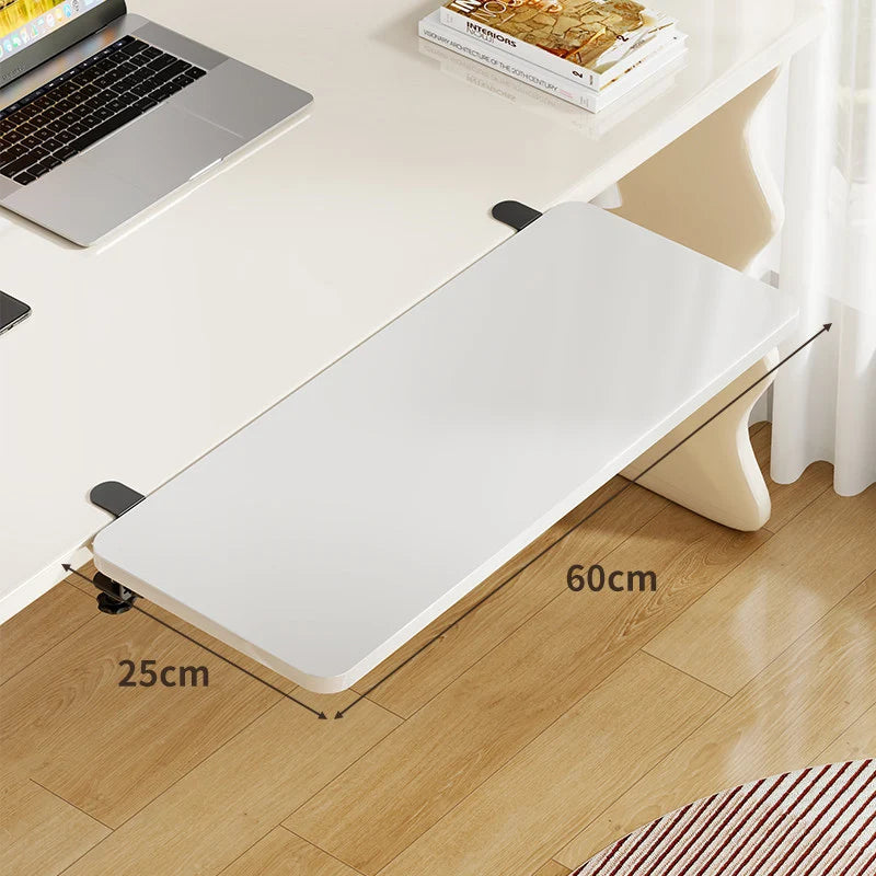 Keyboard Tray Bamboo Clamp-Mounted Pull-Out