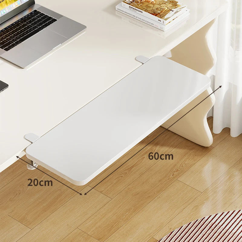Keyboard Tray Bamboo Clamp-Mounted Pull-Out