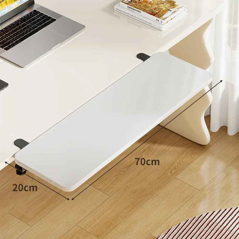 Keyboard Tray Bamboo Clamp-Mounted Pull-Out