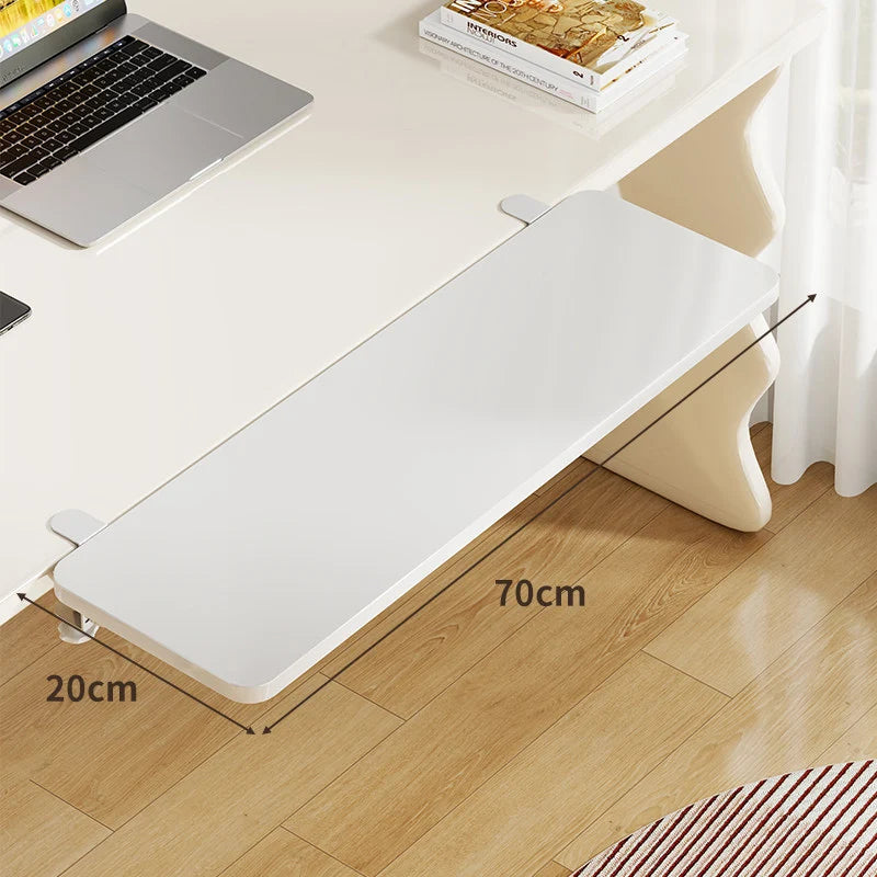 Keyboard Tray Bamboo Clamp-Mounted Pull-Out