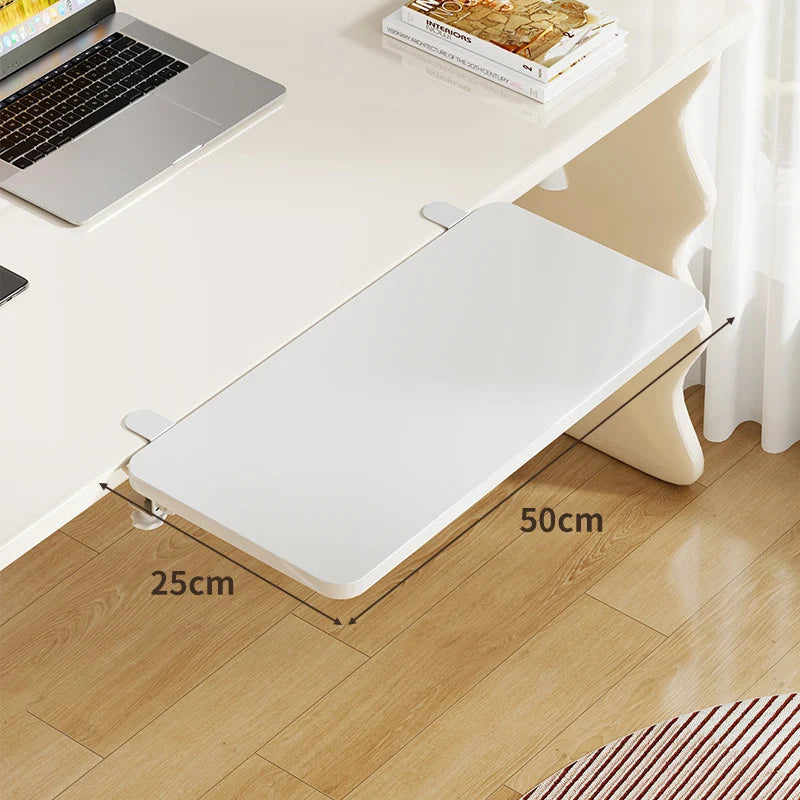 Keyboard Tray Bamboo Clamp-Mounted Pull-Out