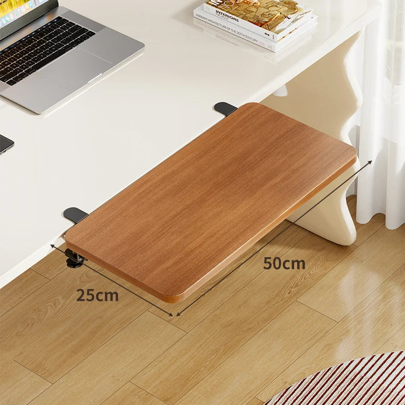 Keyboard Tray Bamboo Clamp-Mounted Pull-Out