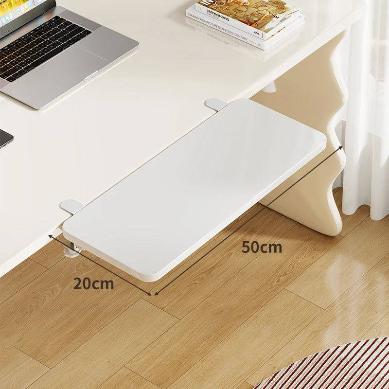 Keyboard Tray Bamboo Clamp-Mounted Pull-Out