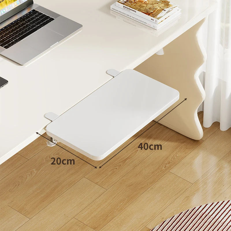 Keyboard Tray Bamboo Clamp-Mounted Pull-Out