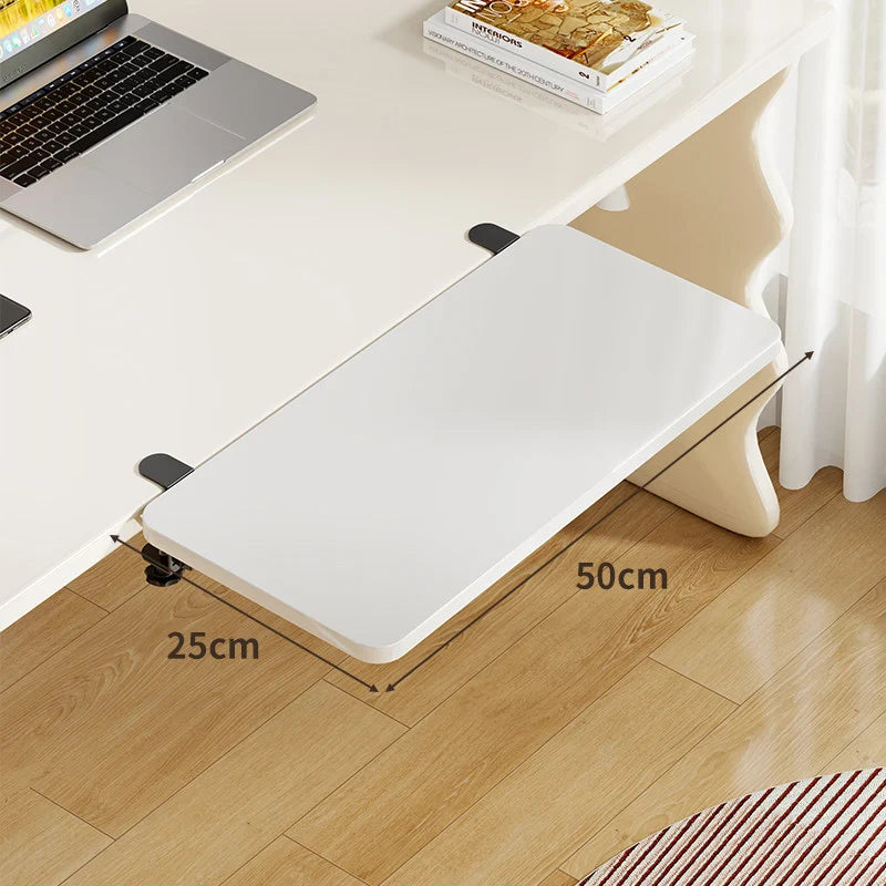 Keyboard Tray Bamboo Clamp-Mounted Pull-Out
