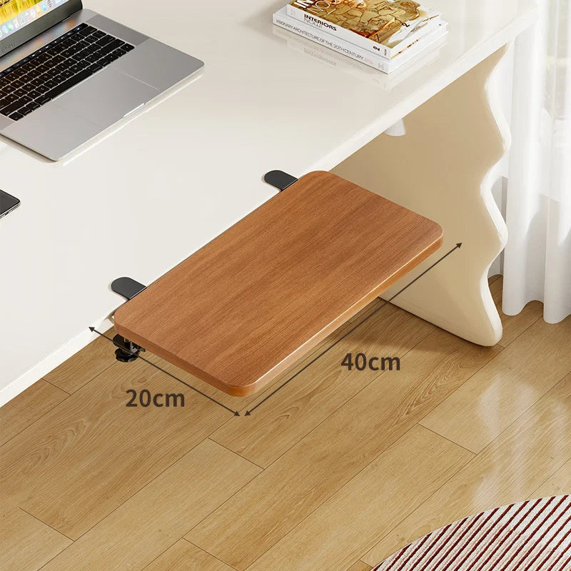 Keyboard Tray Bamboo Clamp-Mounted Pull-Out