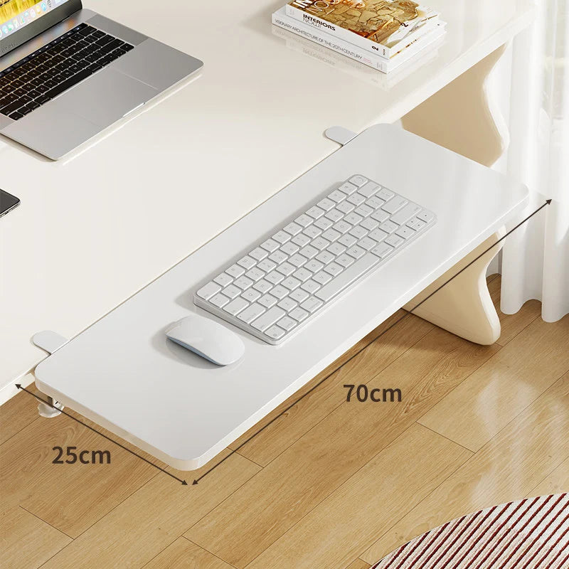 Keyboard Tray Bamboo Clamp-Mounted Pull-Out
