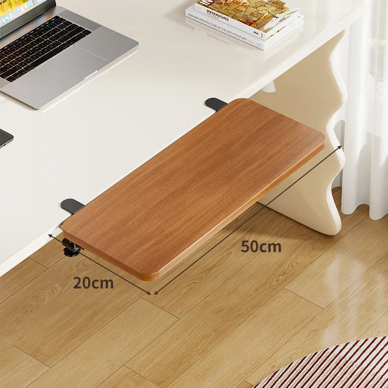Keyboard Tray Bamboo Clamp-Mounted Pull-Out