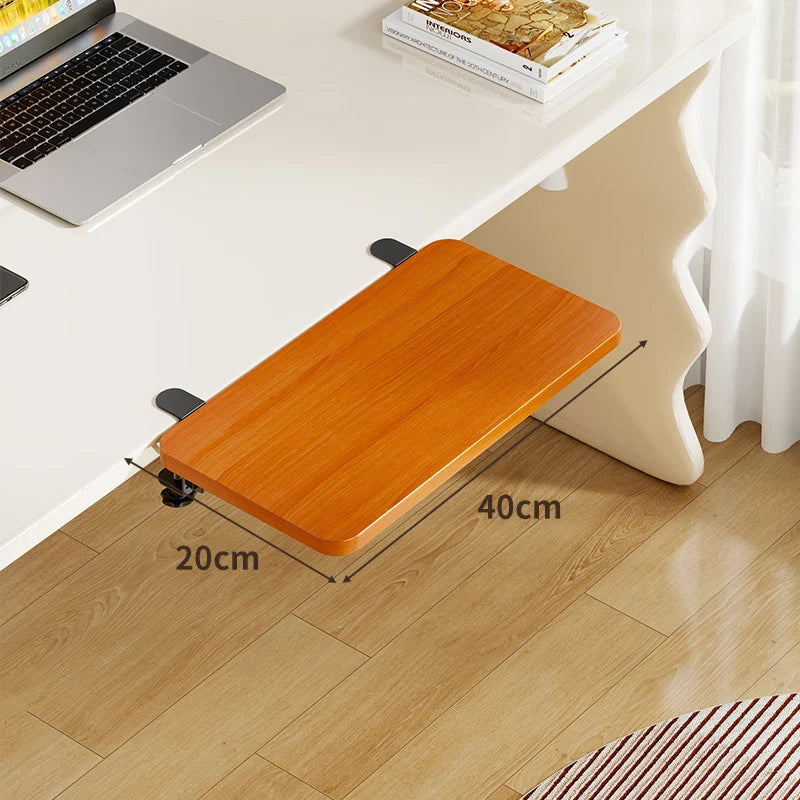Keyboard Tray Bamboo Clamp-Mounted Pull-Out