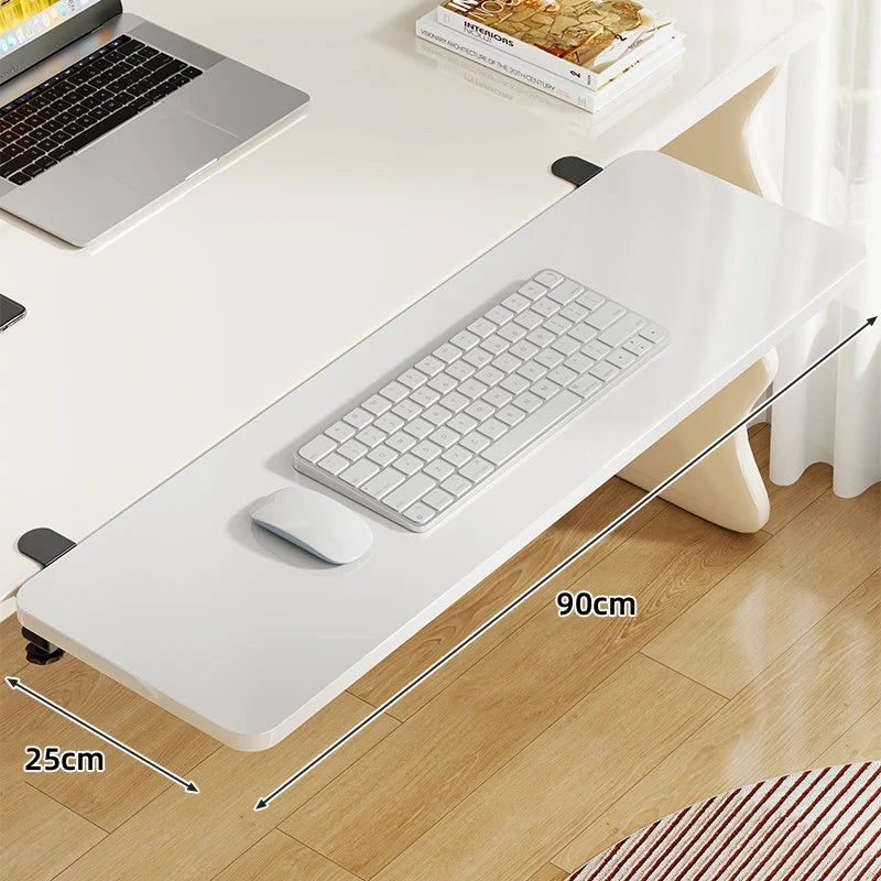 Keyboard Tray Bamboo Clamp-Mounted Pull-Out