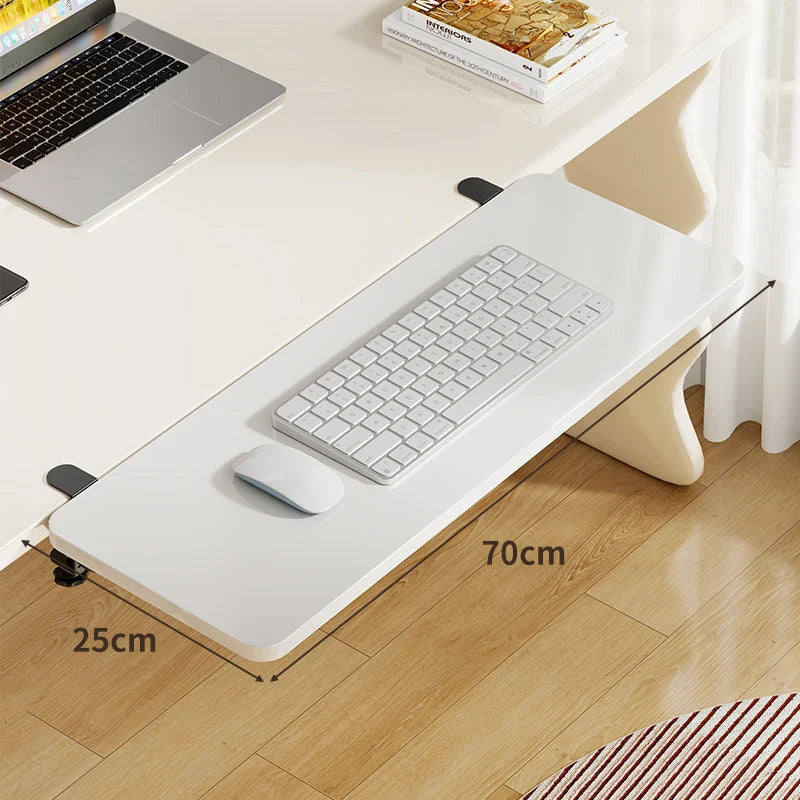 Keyboard Tray Bamboo Clamp-Mounted Pull-Out