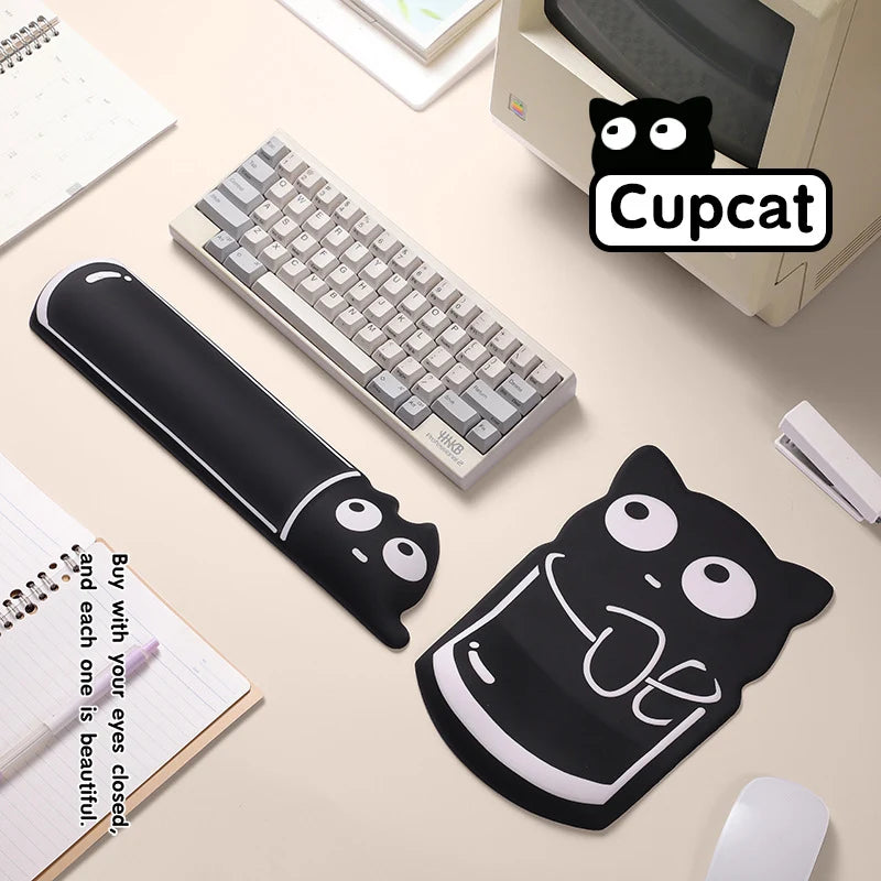 Keyboard Wrist Rest Silicone Ergonomic Support Tea Cup Design