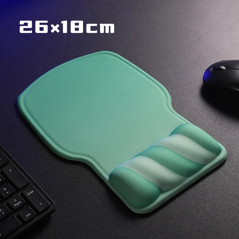 Keyboard Wrist Rest Silicone Wave Design Ergonomic Support Wipe-Clean Surface