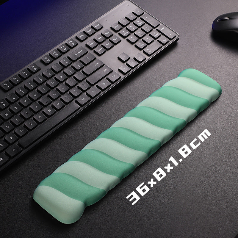 Keyboard Wrist Rest Silicone Wave Design Ergonomic Support Wipe-Clean Surface