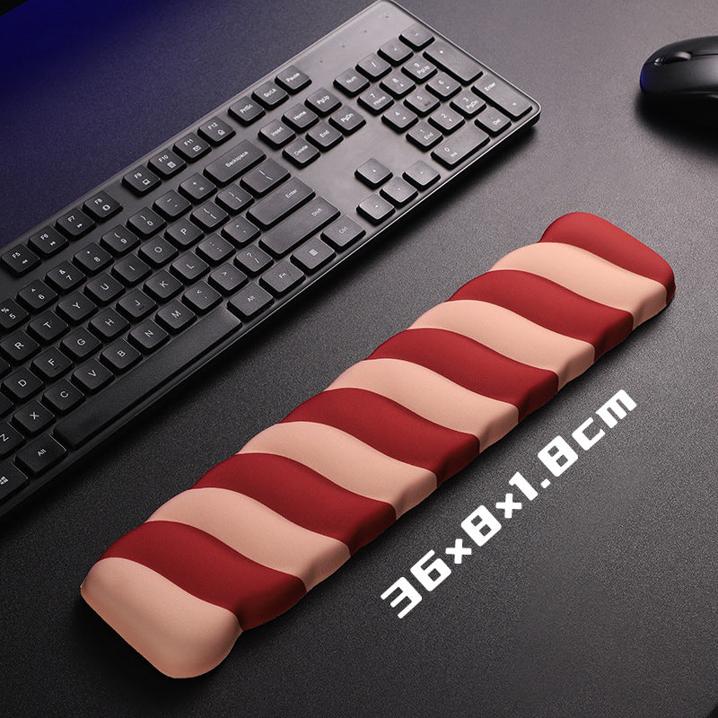 Keyboard Wrist Rest Silicone Wave Design Ergonomic Support Wipe-Clean Surface