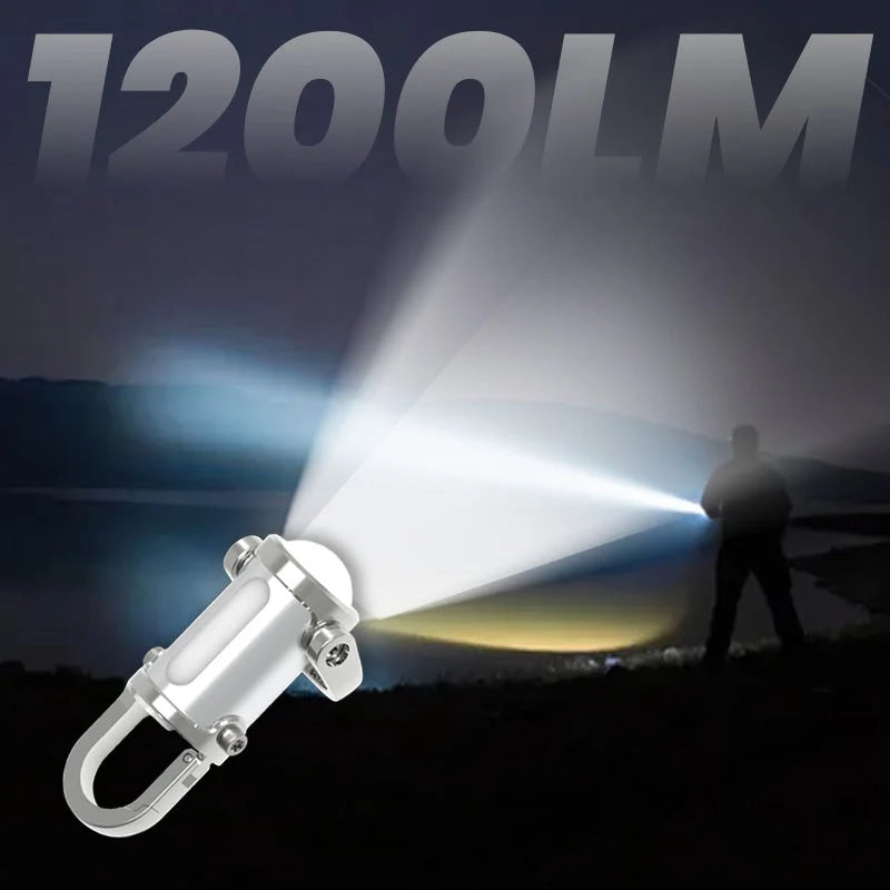 Keychain Flashlight 1200 Lumens Built-In Power Bank