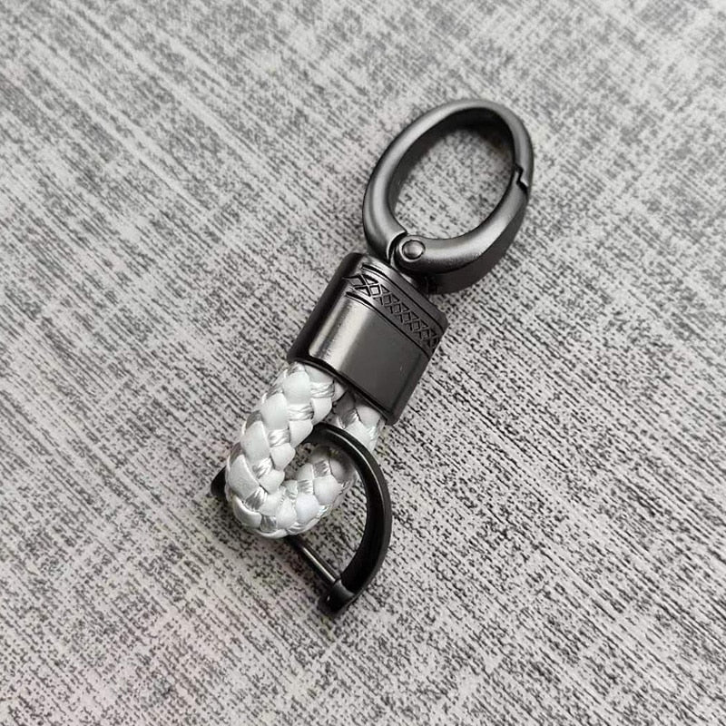 Keychain Lanyard Woven Loop Metal Key Ring for Neck or Belt Carrying